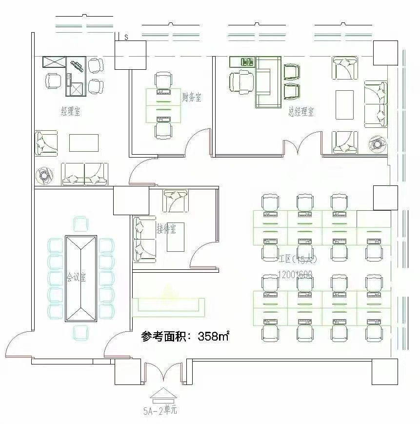 时代金融中心参考面积：358平双面采光东北朝向4