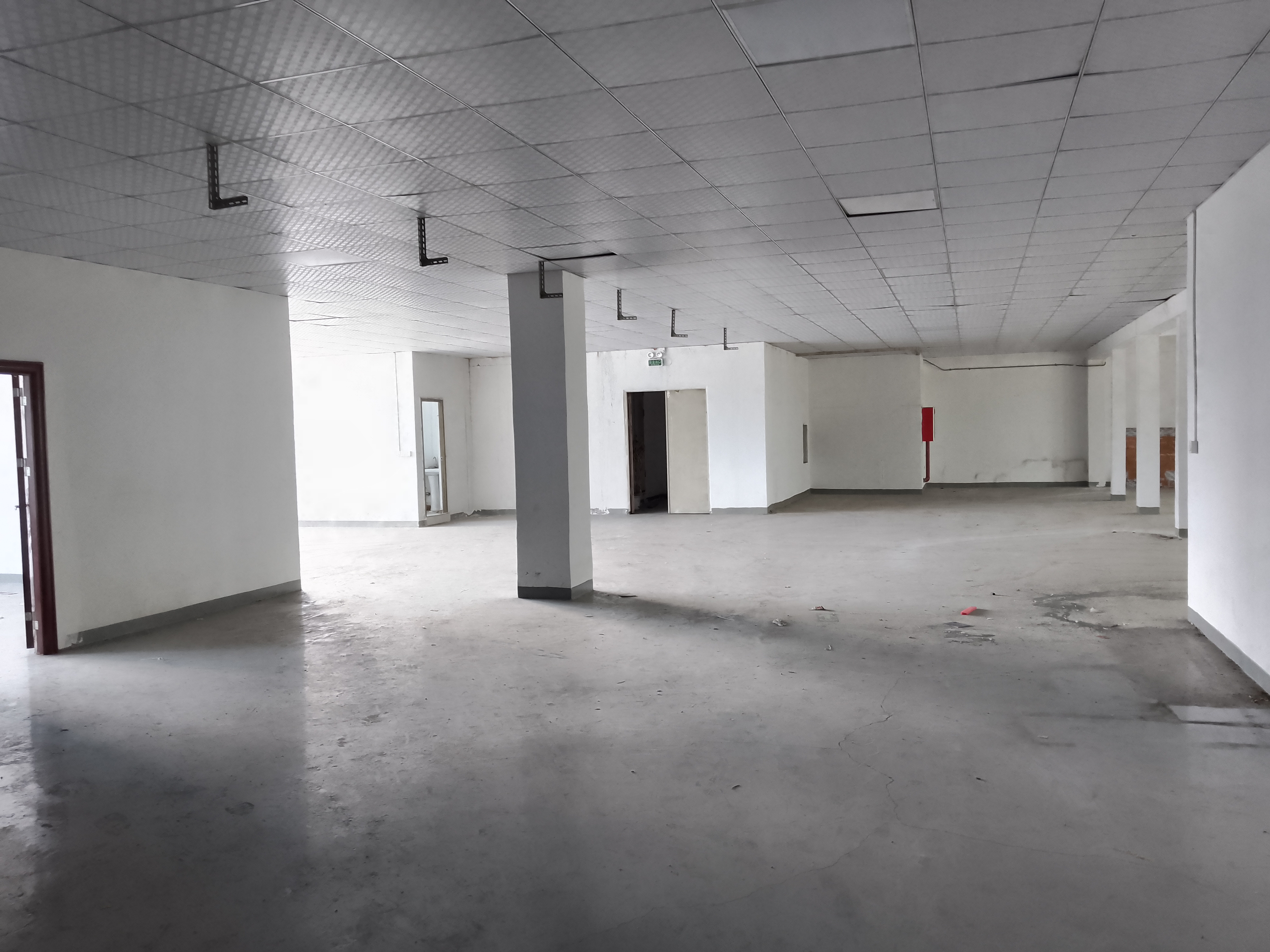 雁田龙平西路新出楼上700平，现成办公室，可做轻加工仓库等。