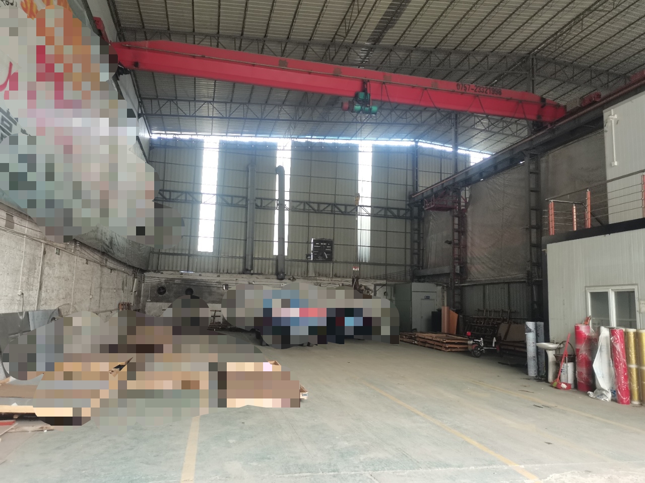 北滘镇陈村工业区单一层钢构厂房仓库出租，面积500方