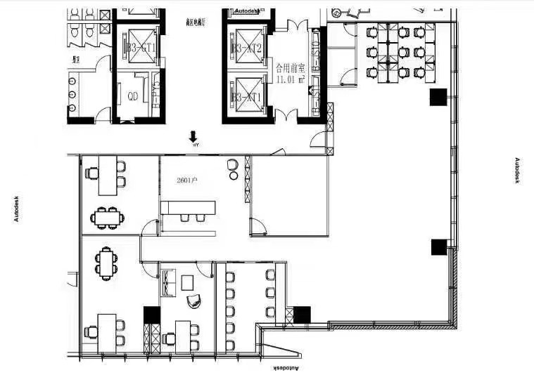 地铁一号线高新园0距离，大冲商务中心638平米办公室2