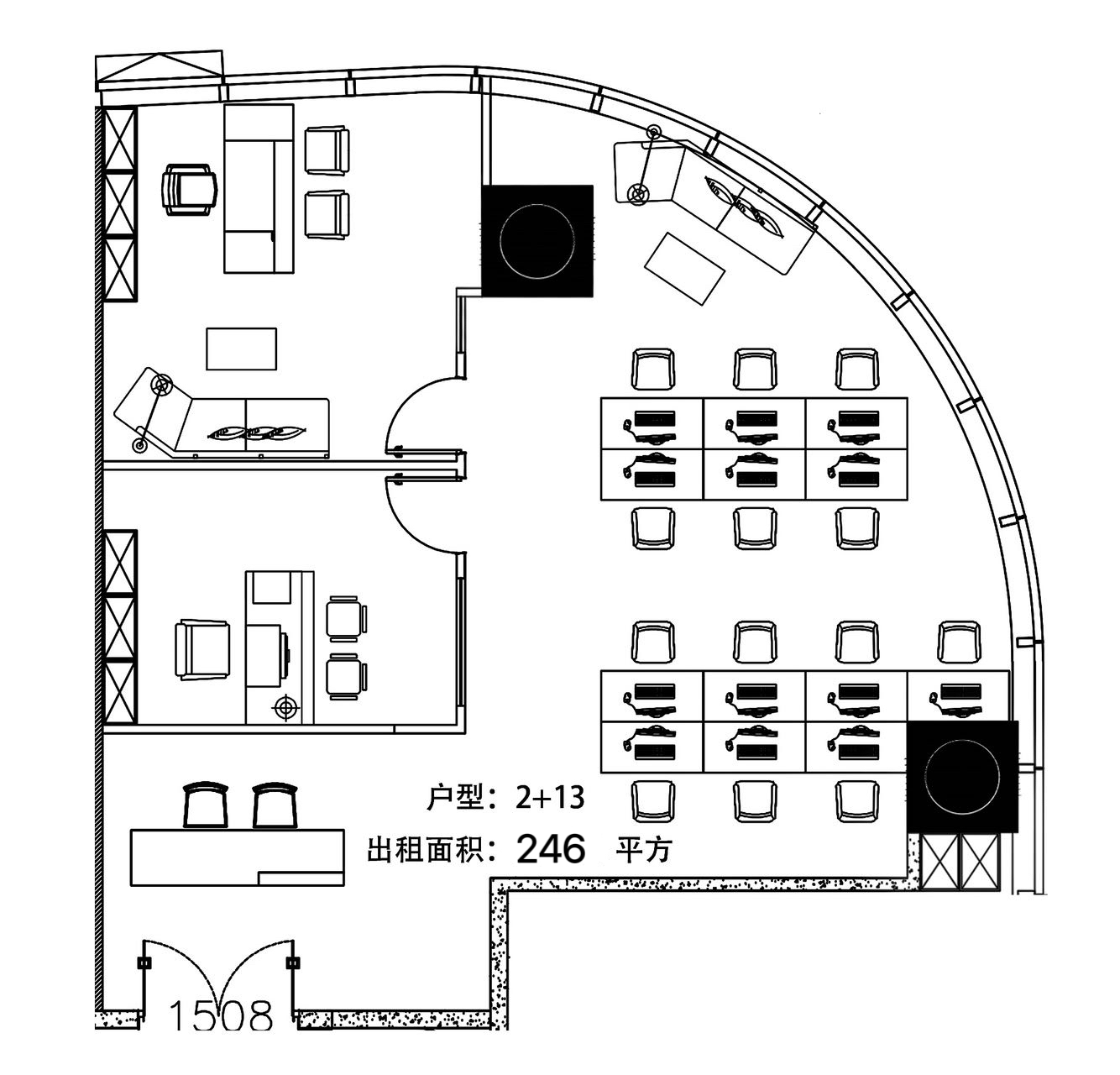 海珠区琶洲西磨碟沙地铁上盖246方豪装办公室出租7