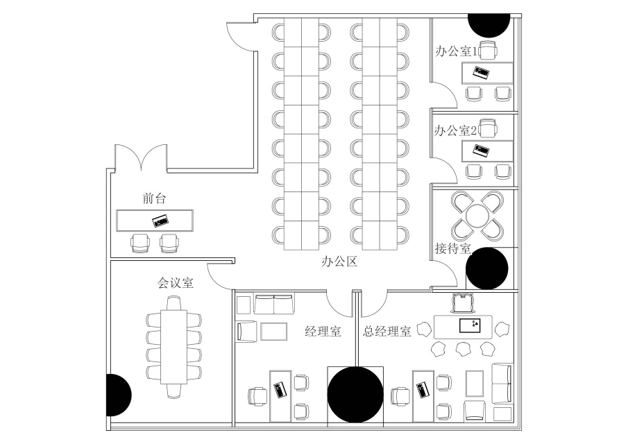 花城大道400㎡双面采光特价69出租，家具齐全5