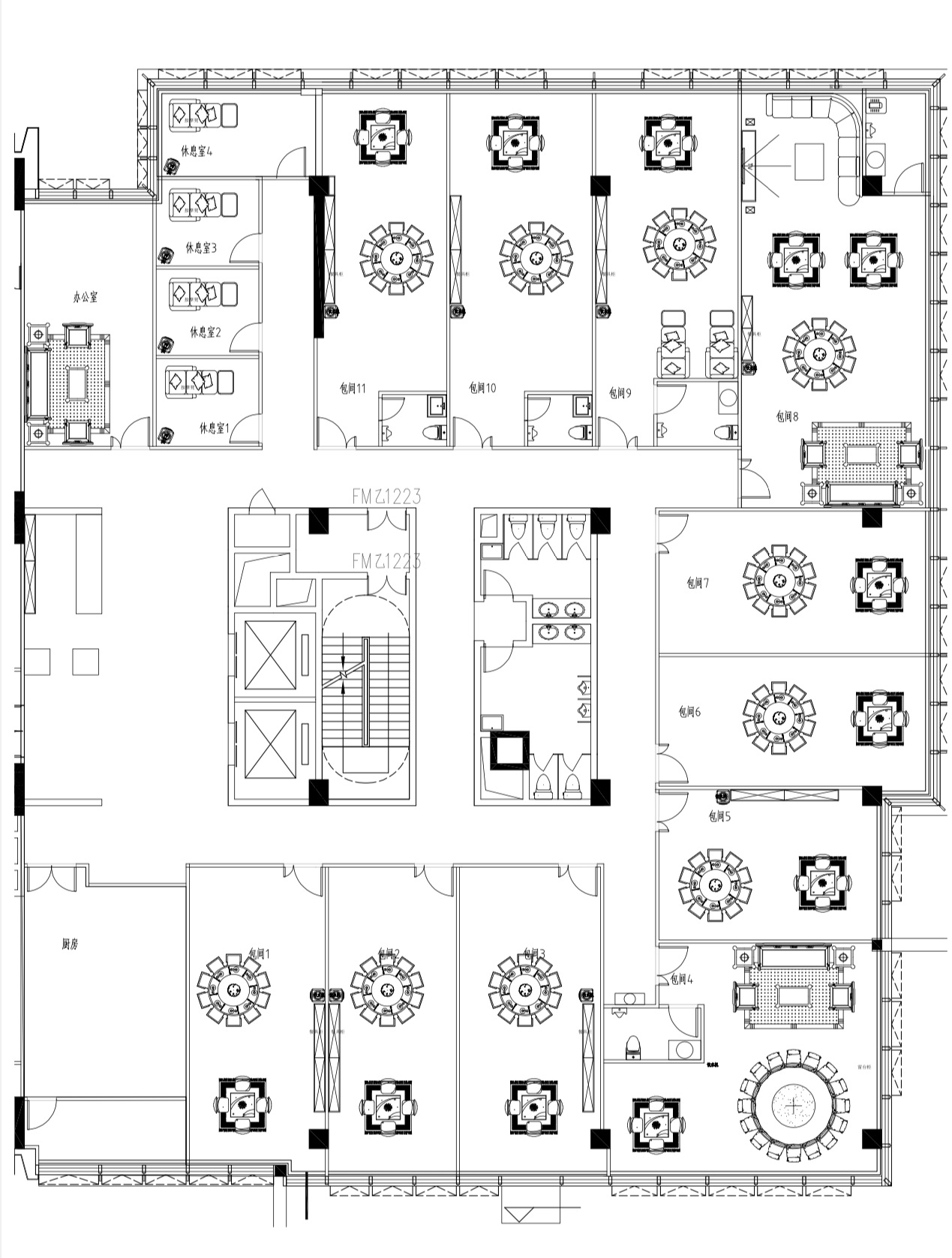 南山区华侨城私人餐饮棋牌会所裙楼1519㎡可明火11包间3