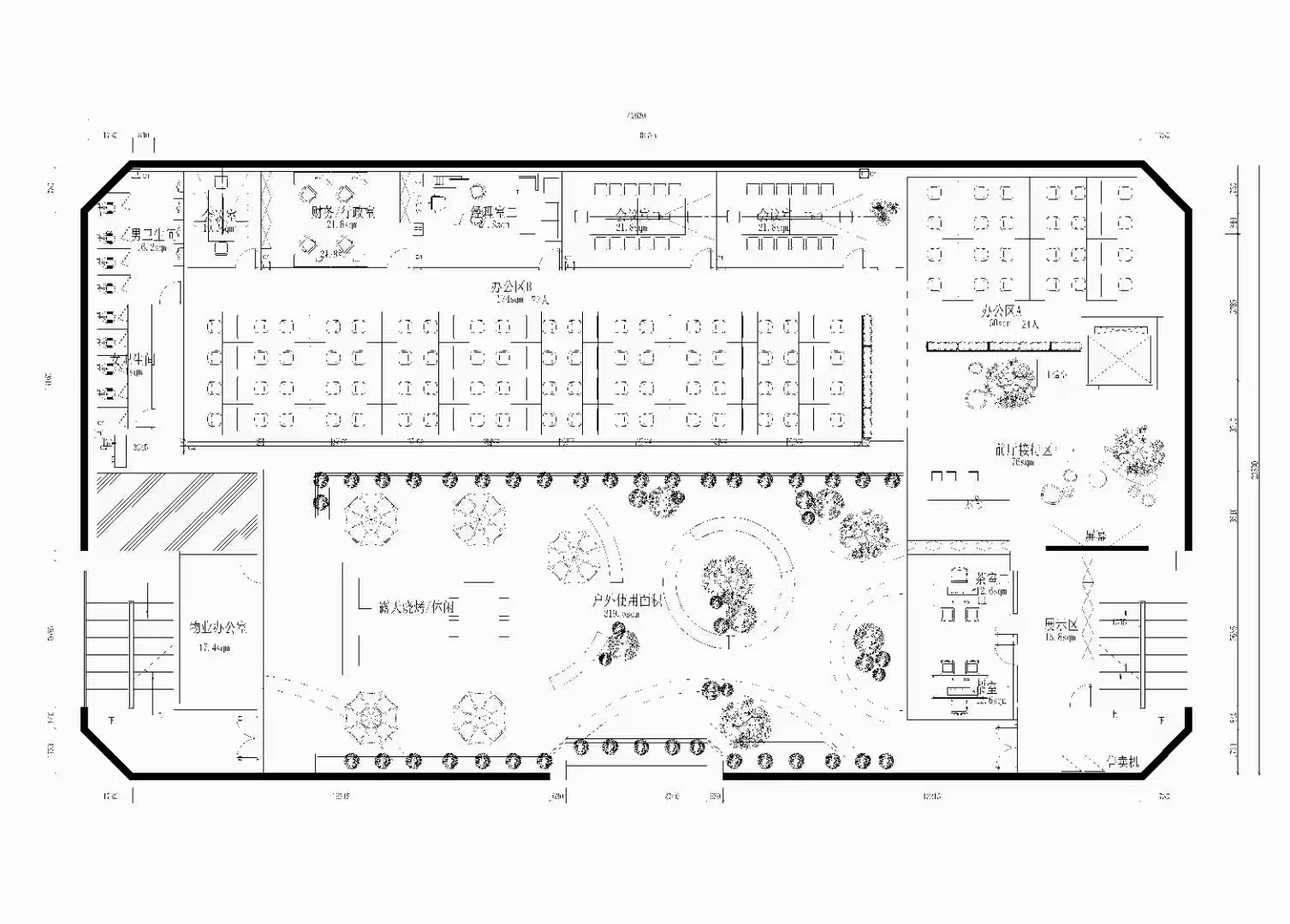 金融城商圈5楼面积：902.17㎡全新装修带家具拎包入住