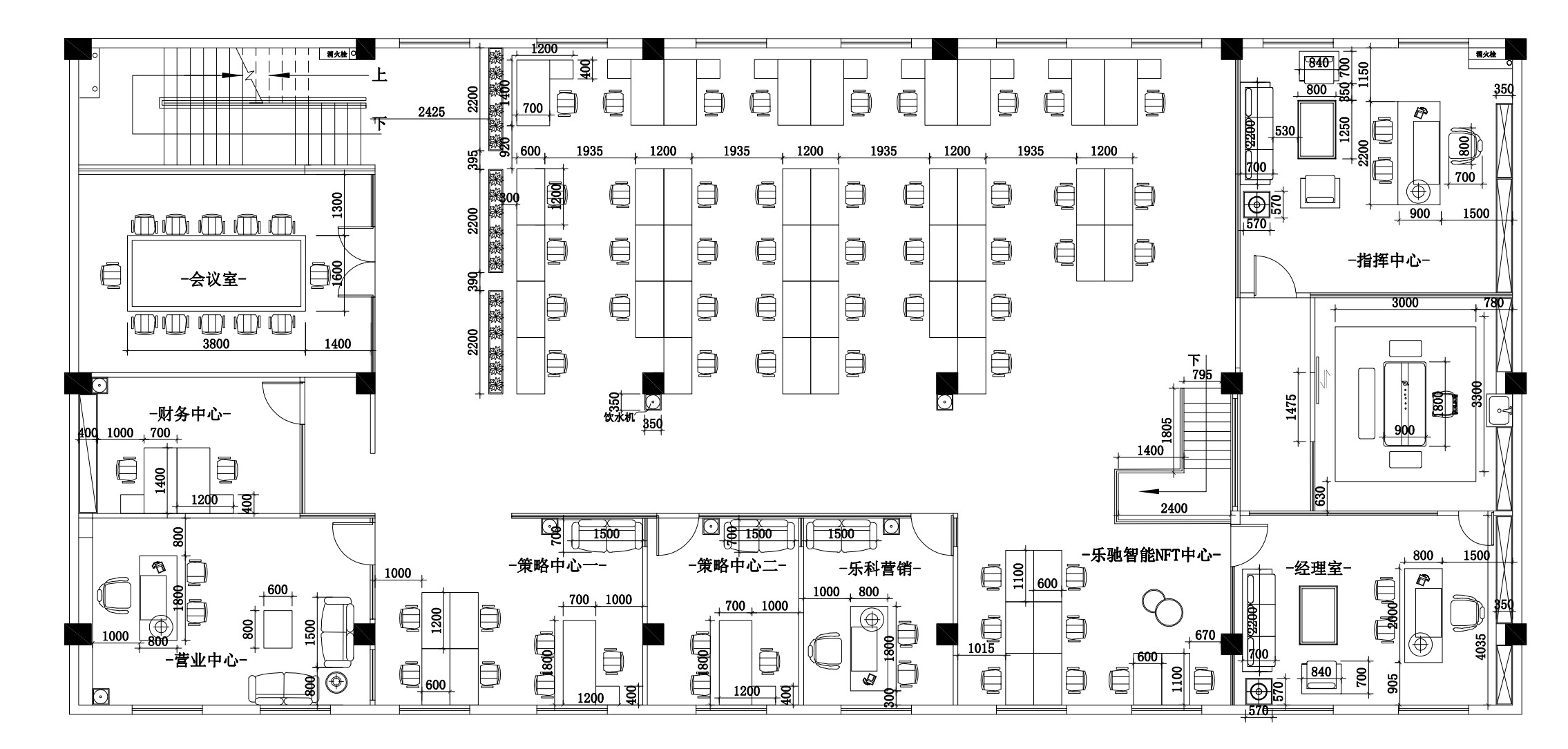 天河棠下1000平办公室户型方正价格便宜采光好7