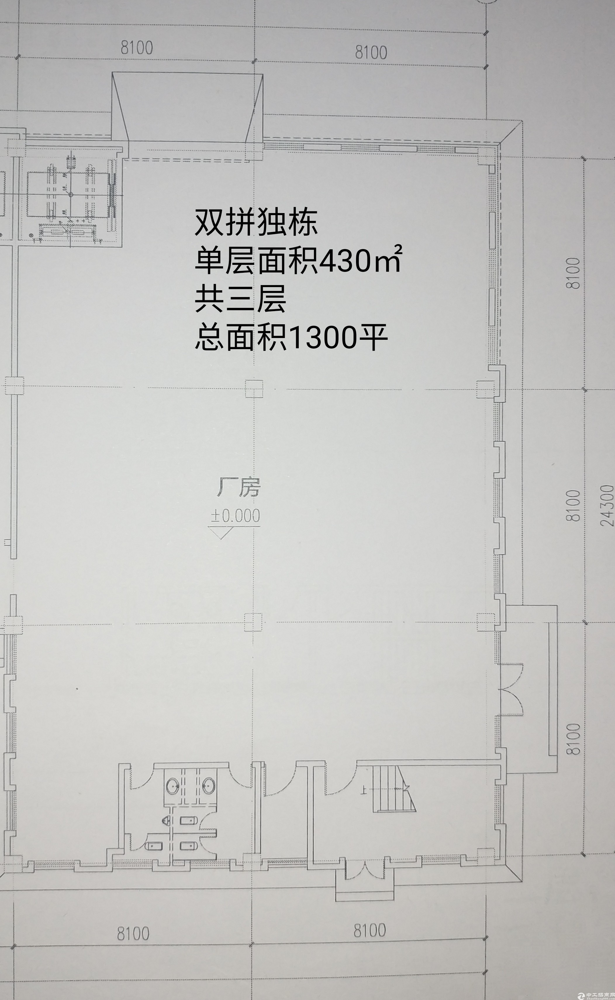 独栋花园办公楼三层，一楼层高8米可挑高首付两成7