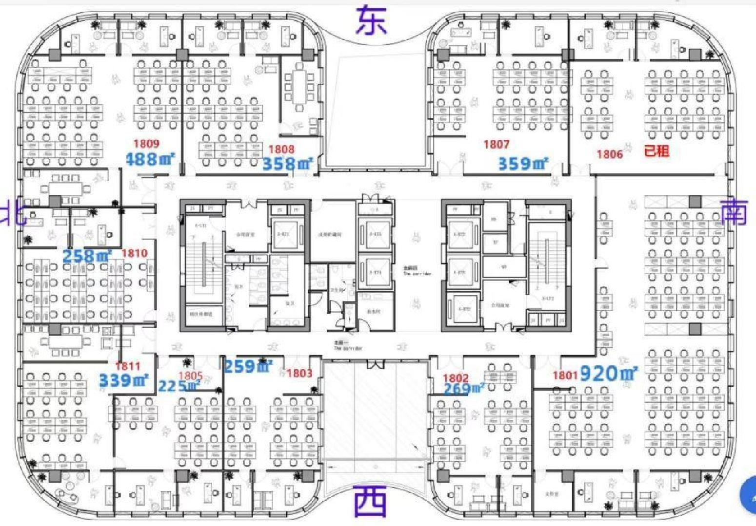 新安洪浪北地铁站华联城市全景物业直租写字楼50平办公室7