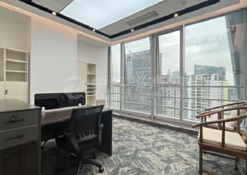 南山软件产业基地600平精装办公室出租6个隔间落地窗带家私