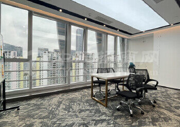 南山软件产业基地600平精装办公室出租6个隔间落地窗带家私3