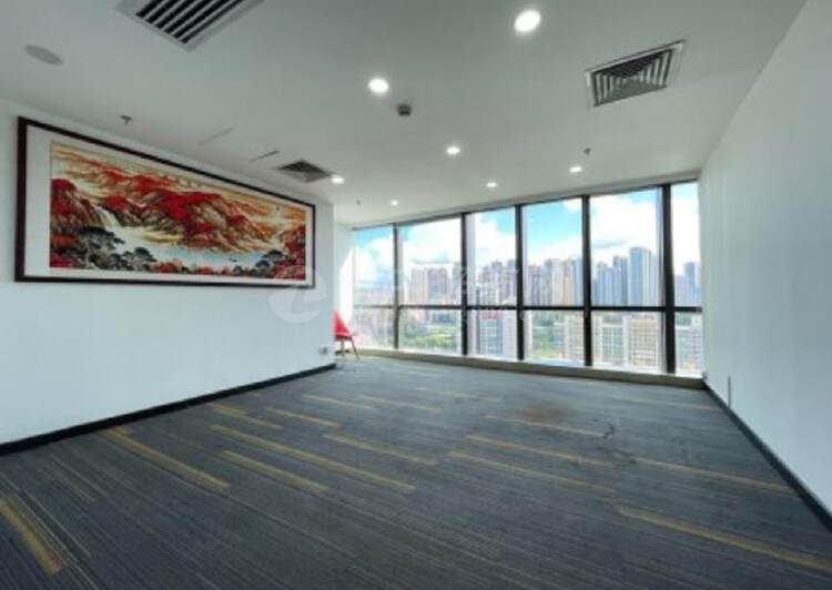 龙华中心区330平精装办公室3个隔间高层双面采光有商场2