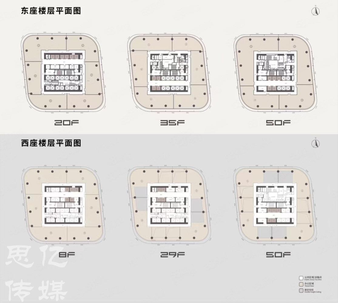 滨海大道地标双子塔中洲湾300平到连层京基滨河万科博今2