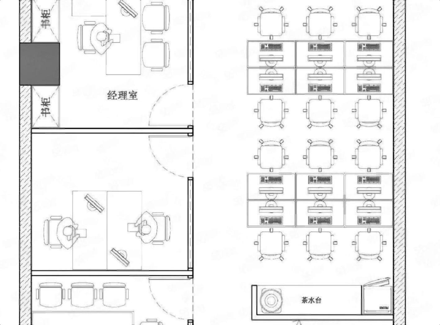 坂田1985园中园丨128平丨3十1丨带家具丨写字楼出租8